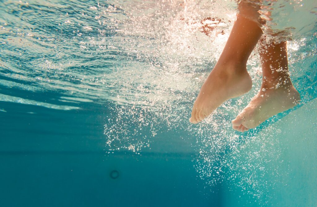 feet in swimming pool