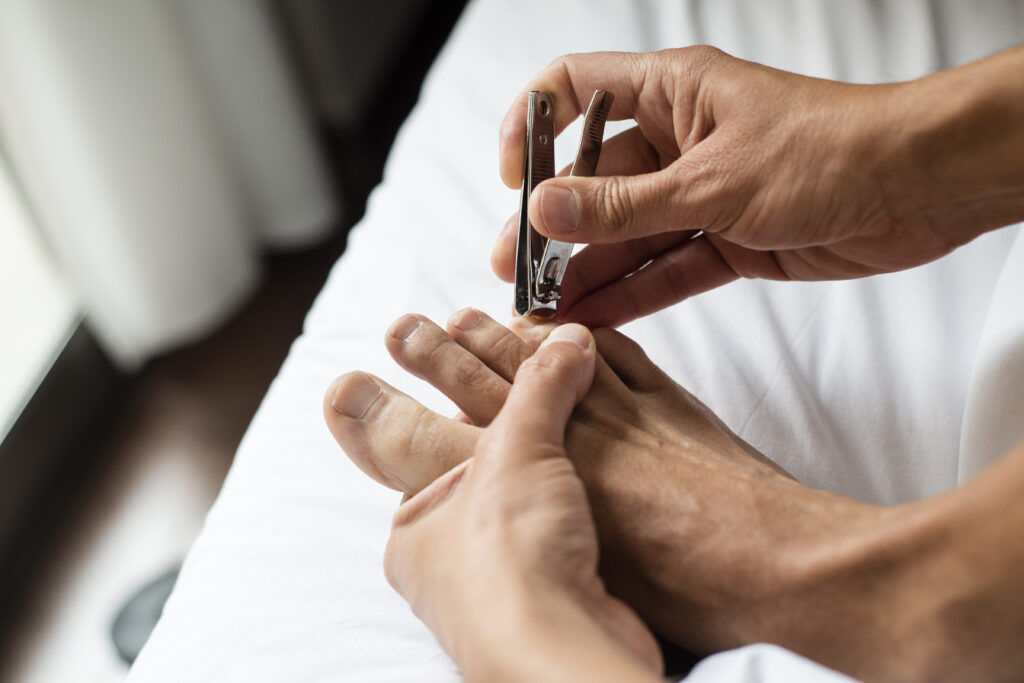 cutting toenails